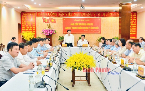Công bố Quyết định kiểm tra của Bộ Chính trị tại Bình Phước